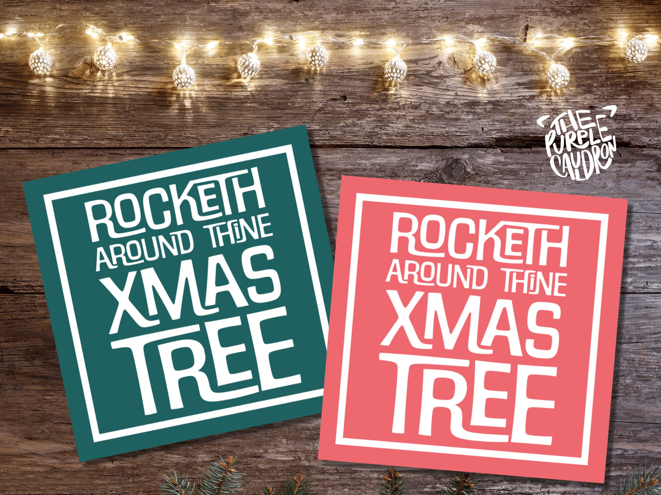 Funny Christmas Card "Rocketh Around Thine Xmas Tree" Medieval Old English Speak Red or Green Message Greetings Card Friends Xmas 2025 - View 7