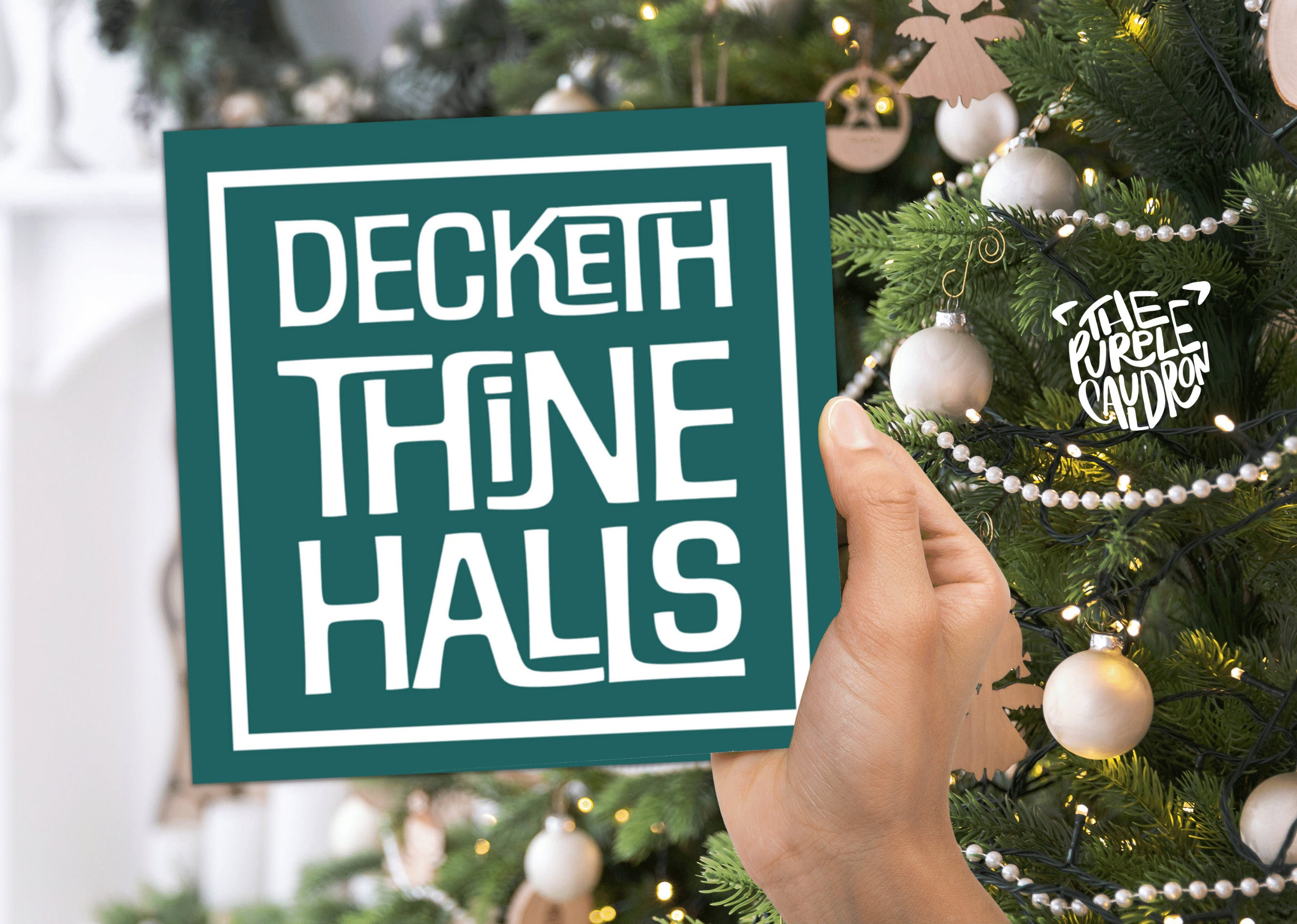 Christmas Card Quotes Funny "Decketh Thine Halls" Medieval Old English Speak Red or Green Greetings Card Friends Messages New for Xmas 2025 - View 8