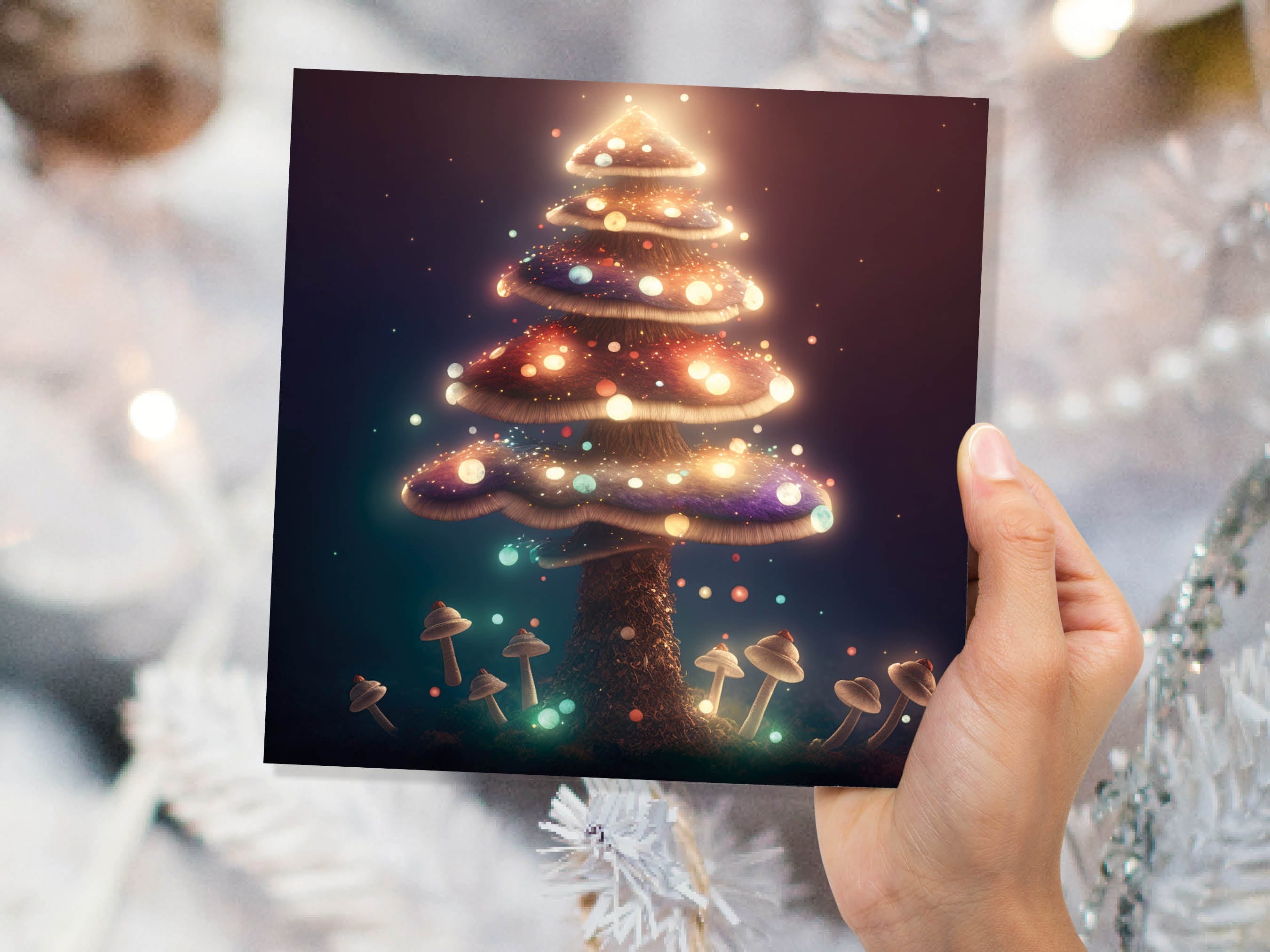 Colourful Fairy Mushroom Card House Warm Lights Magical Fairycore Fairytale Glowing Unique Whimsical For Family Friends Xmas 2025 Thank You - View 8