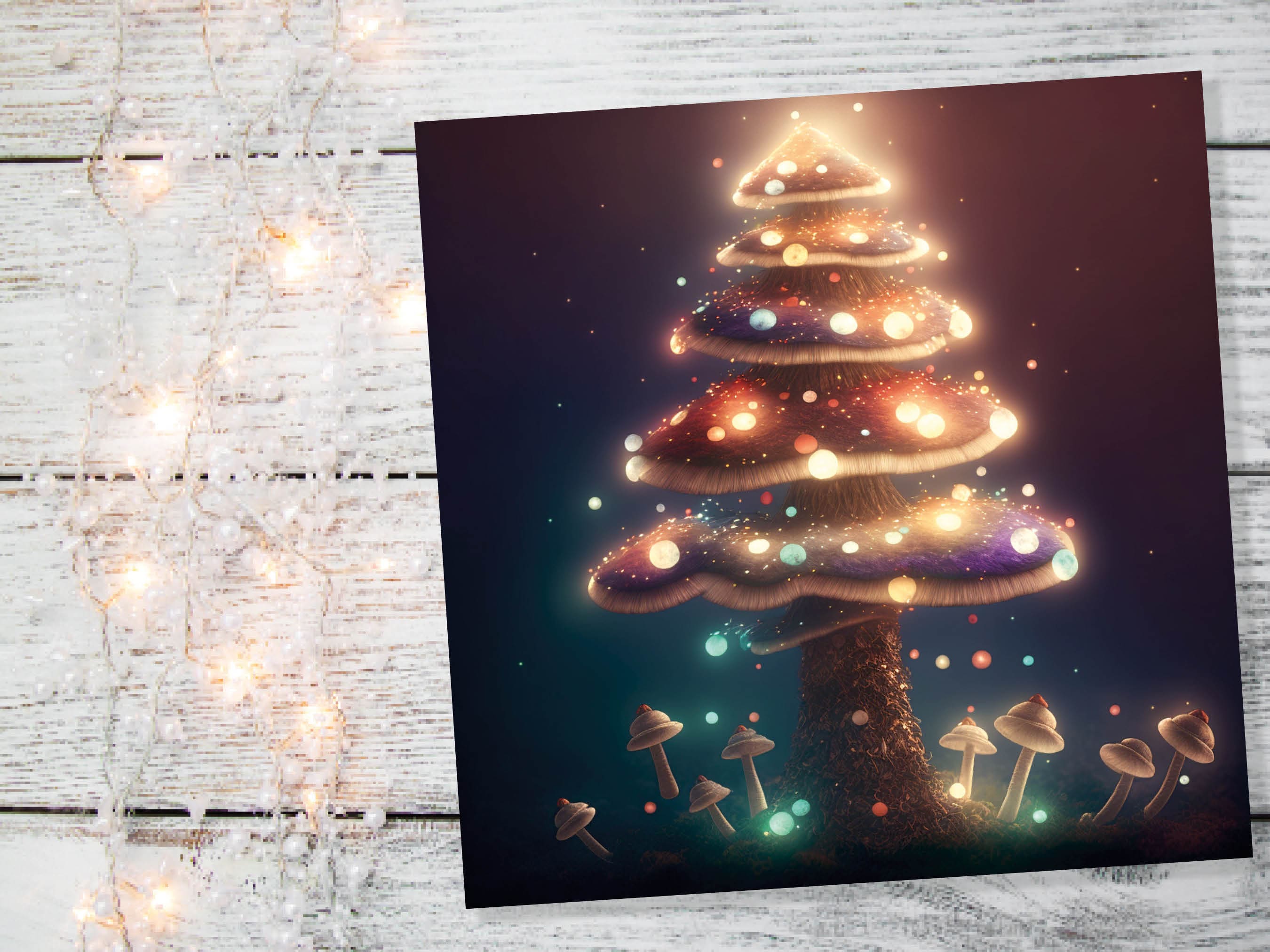 Colourful Fairy Mushroom Card House Warm Lights Magical Fairycore Fairytale Glowing Unique Whimsical For Family Friends Xmas 2025 Thank You - View 7