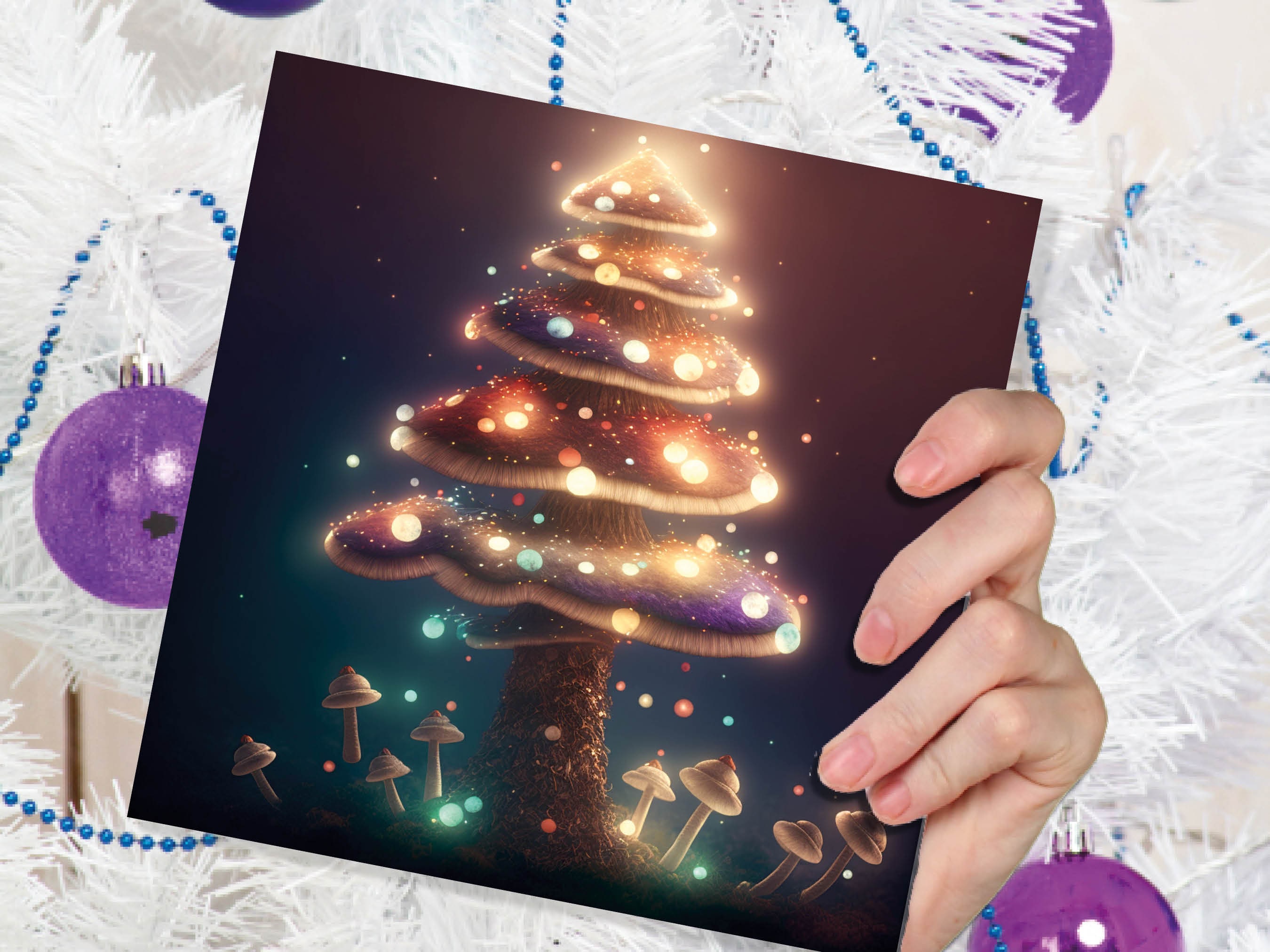 Colourful Fairy Mushroom Card House Warm Lights Magical Fairycore Fairytale Glowing Unique Whimsical For Family Friends Xmas 2025 Thank You