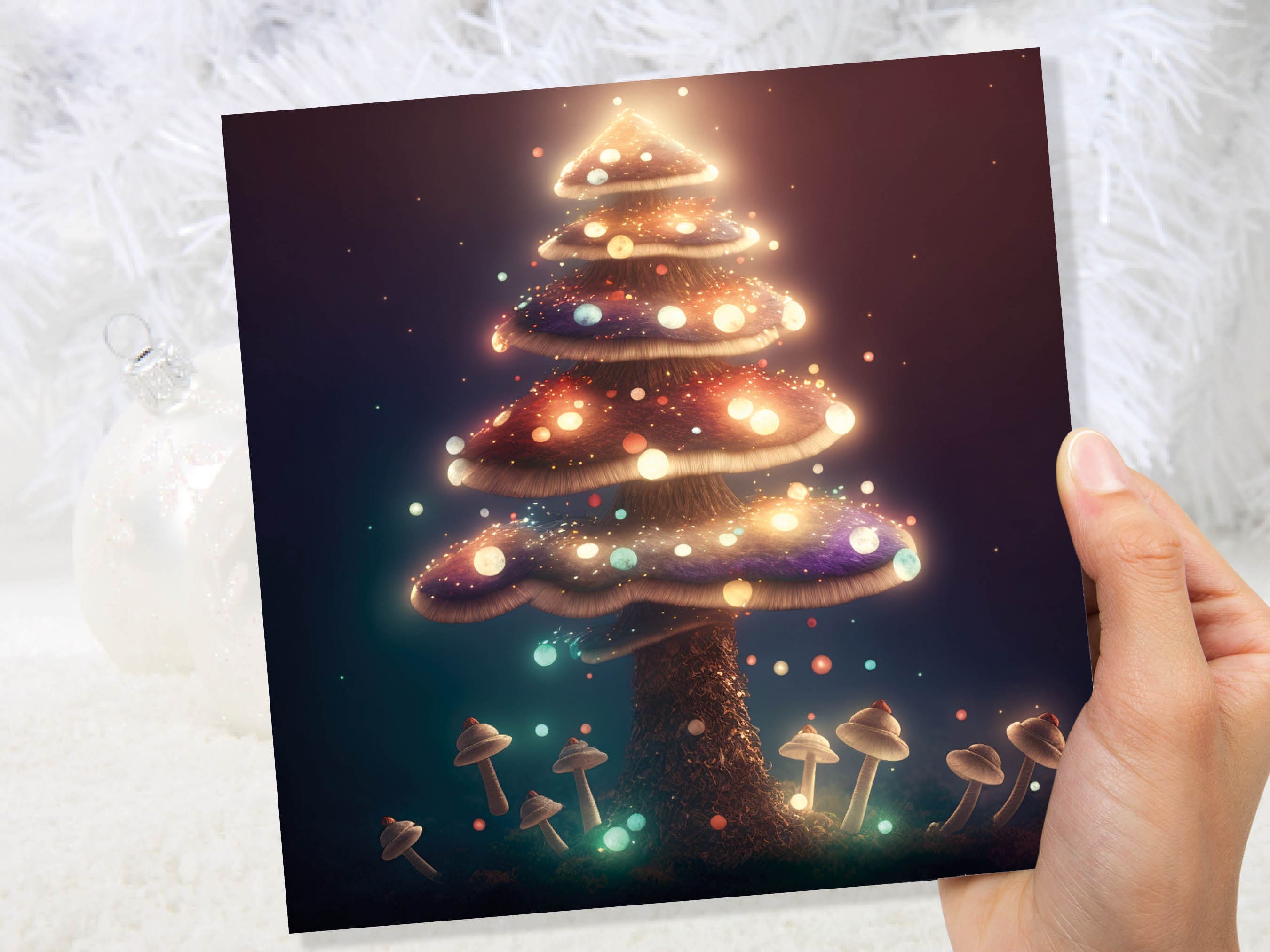 Colourful Fairy Mushroom Card House Warm Lights Magical Fairycore Fairytale Glowing Unique Whimsical For Family Friends Xmas 2025 Thank You - View 4