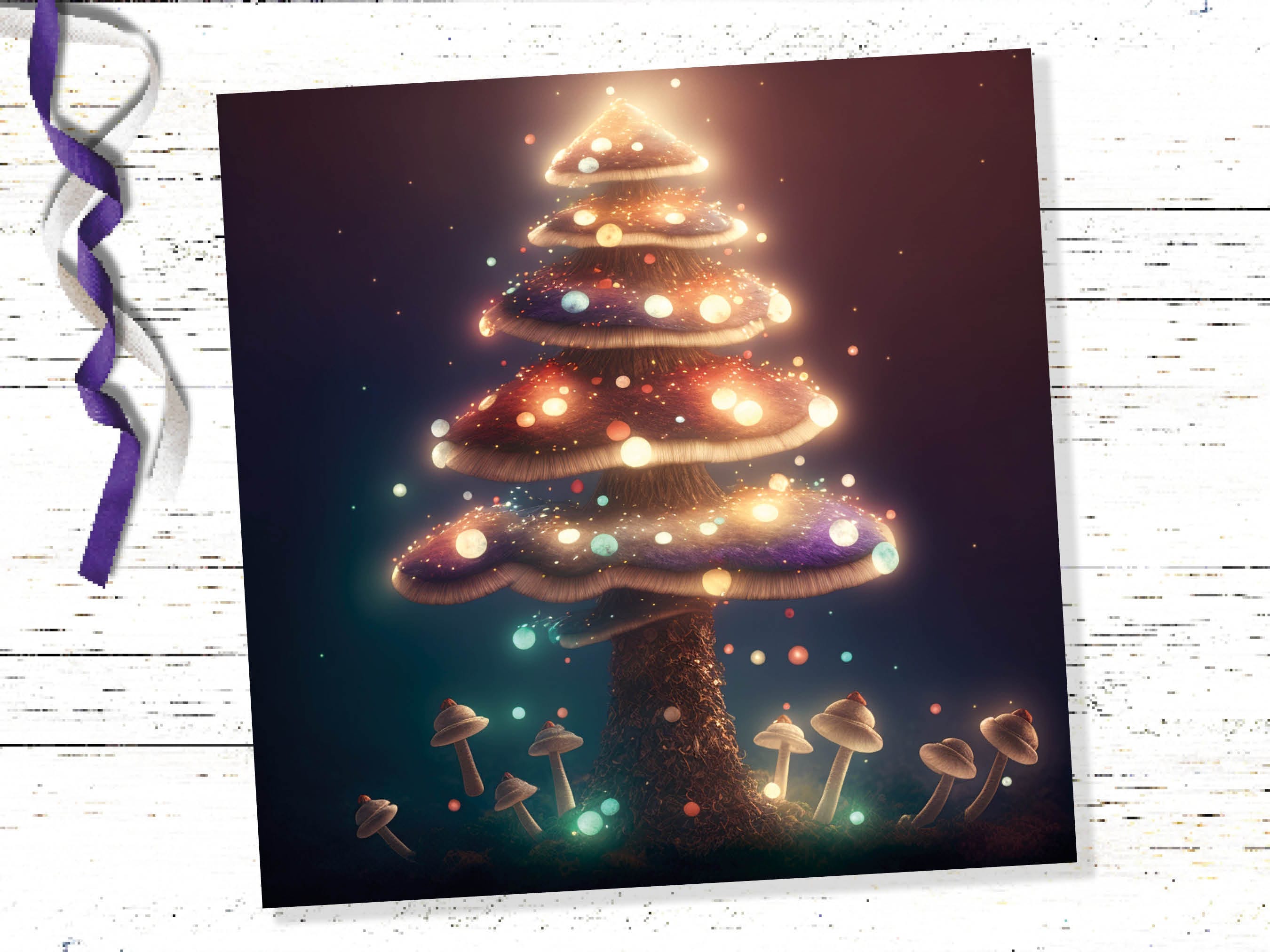 Colourful Fairy Mushroom Card House Warm Lights Magical Fairycore Fairytale Glowing Unique Whimsical For Family Friends Xmas 2025 Thank You - View 6