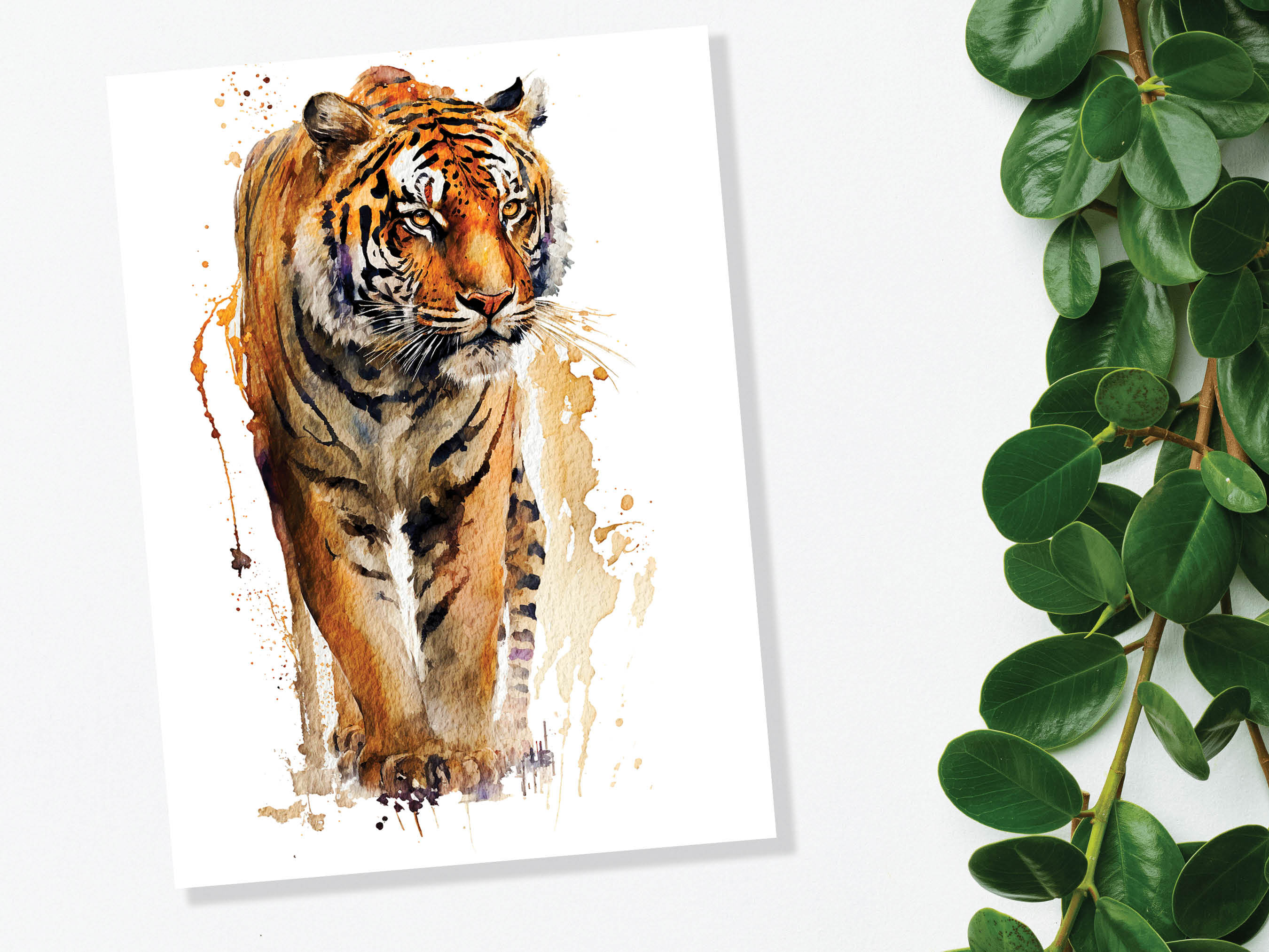 Tiger Birthday Card Big Cat Art Year Of The Tiger Wild Animal Thinking Of You Happy Birthday Watercolour Painting Greeting Cards Notelets - View 9