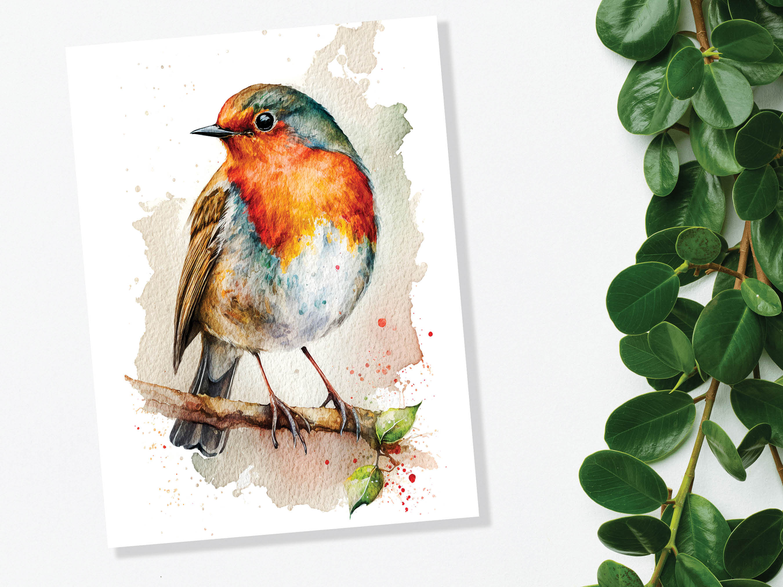 Robin Card Thinking of You British Wildlife Notelets Thanks Bird Sympathy Sorry for Your Loss Condolence Red Breast Loved Ones Are Near - View 9