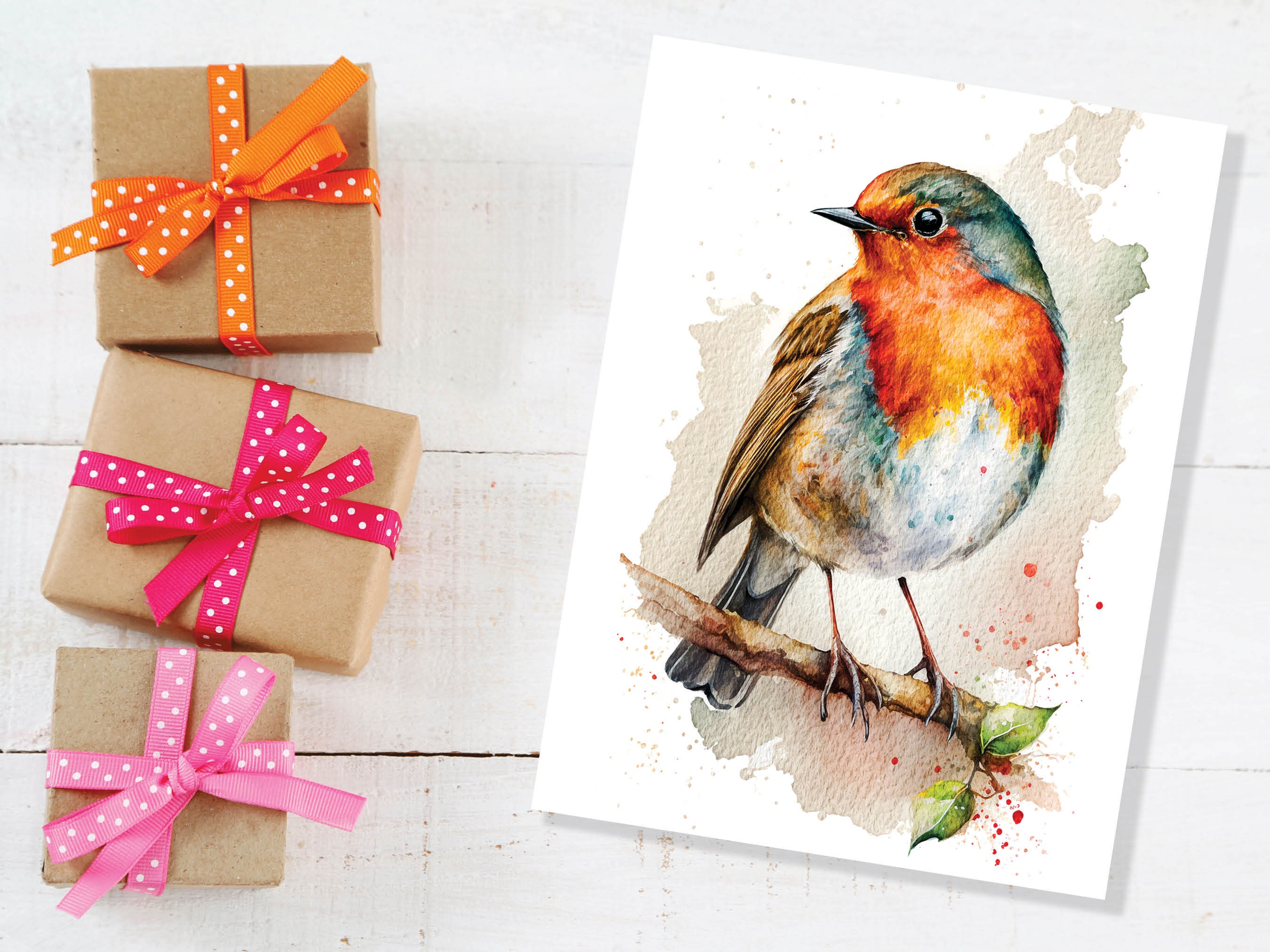 Robin Card Thinking of You British Wildlife Notelets Thanks Bird Sympathy Sorry for Your Loss Condolence Red Breast Loved Ones Are Near - View 6