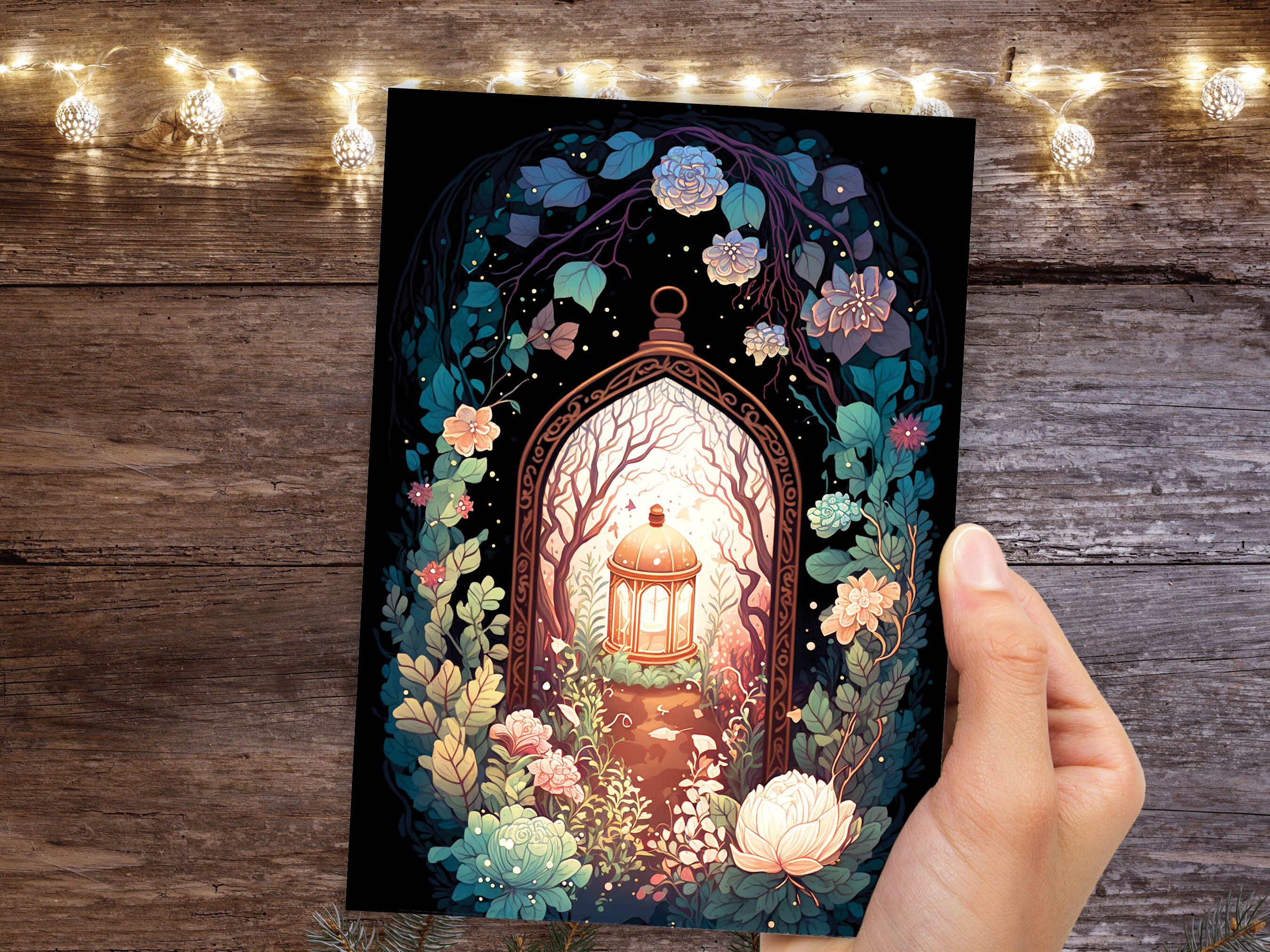 Gardening Birthday Wishes Card Floral Allotment Enchanting Garden Themed Greeting Cards to Say Thank You For A Plant Fairytale Fantasy Notes - View 10