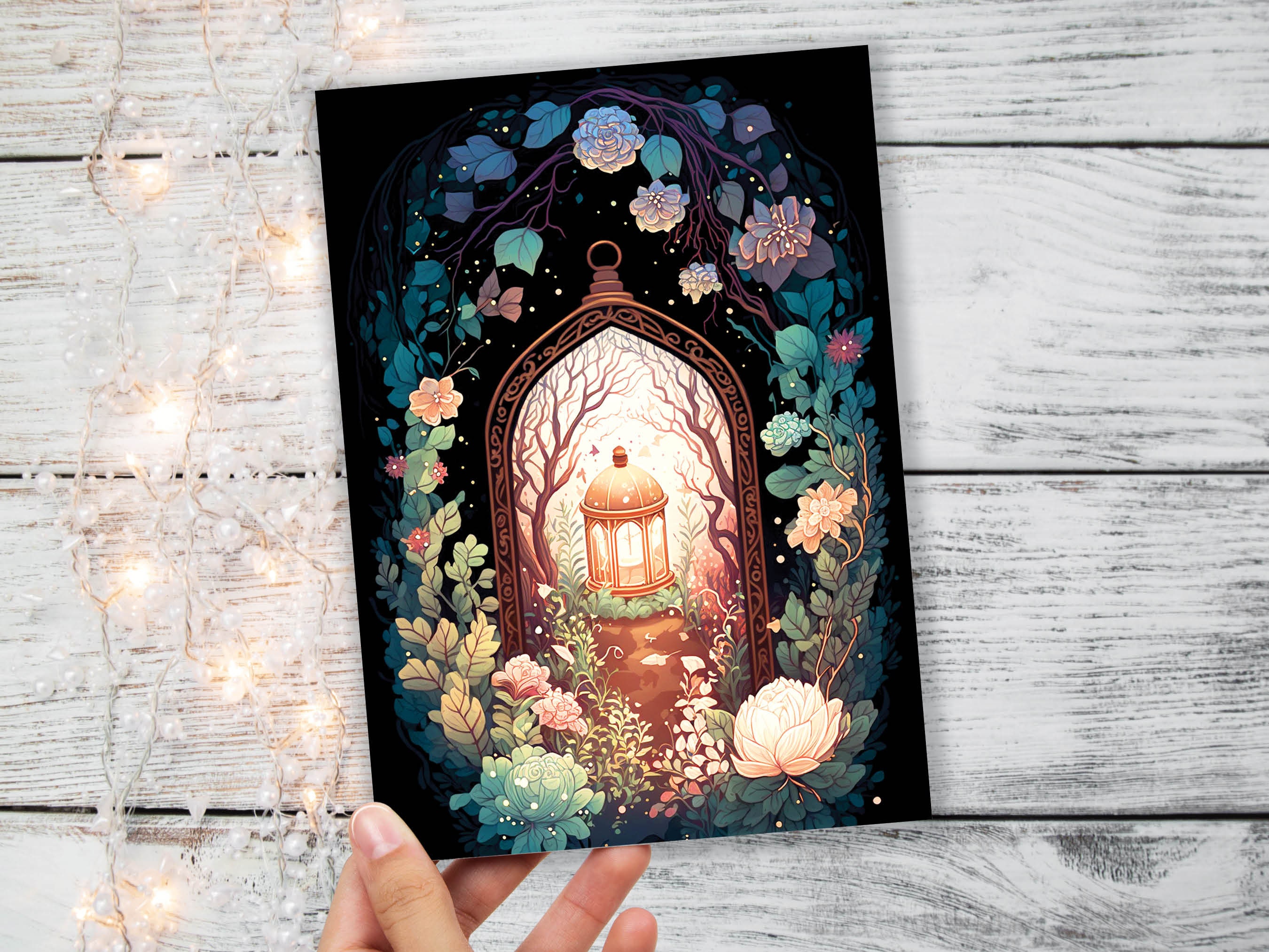 Gardening Birthday Wishes Card Floral Allotment Enchanting Garden Themed Greeting Cards to Say Thank You For A Plant Fairytale Fantasy Notes - View 5