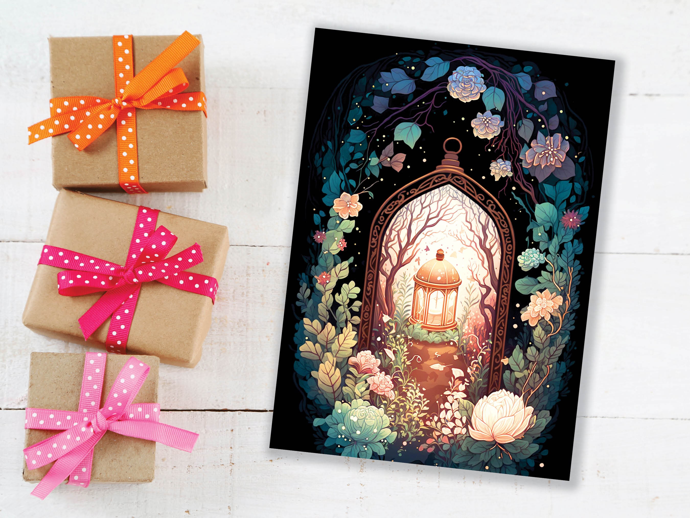 Gardening Birthday Wishes Card Floral Allotment Enchanting Garden Themed Greeting Cards to Say Thank You For A Plant Fairytale Fantasy Notes - View 7