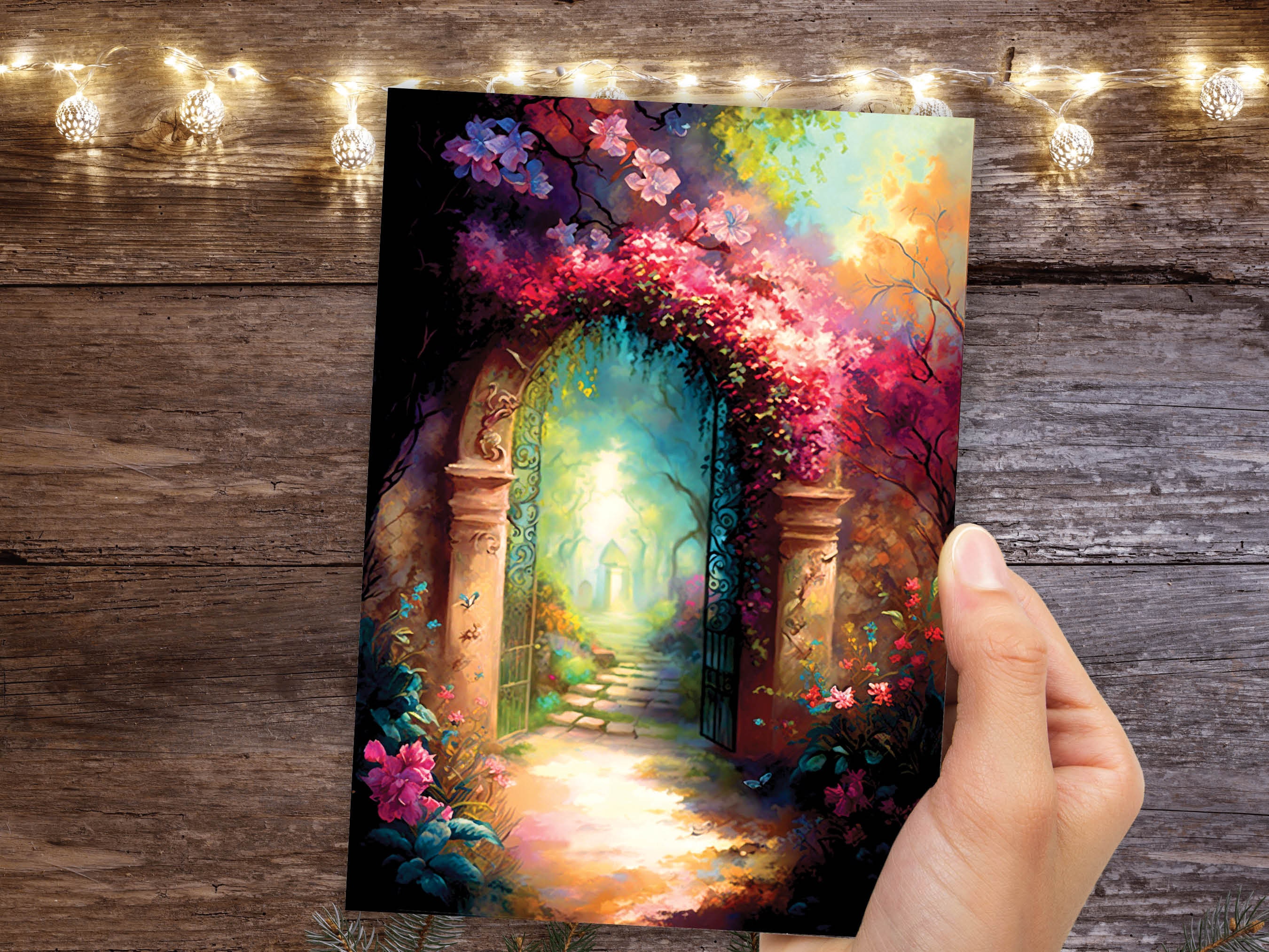 Secret Garden Card Whimsical Beautiful Thank You Notes For Gardeners New Adventures Safe Travels Beginning Job Life Divorce Greeting Cards - View 8