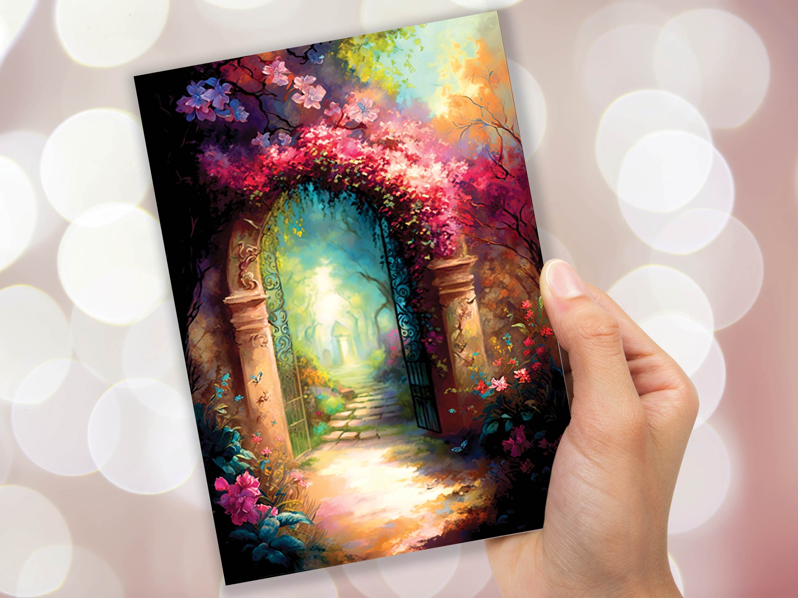 Secret Garden Card Whimsical Beautiful Thank You Notes For Gardeners New Adventures Safe Travels Beginning Job Life Divorce Greeting Cards - View 7