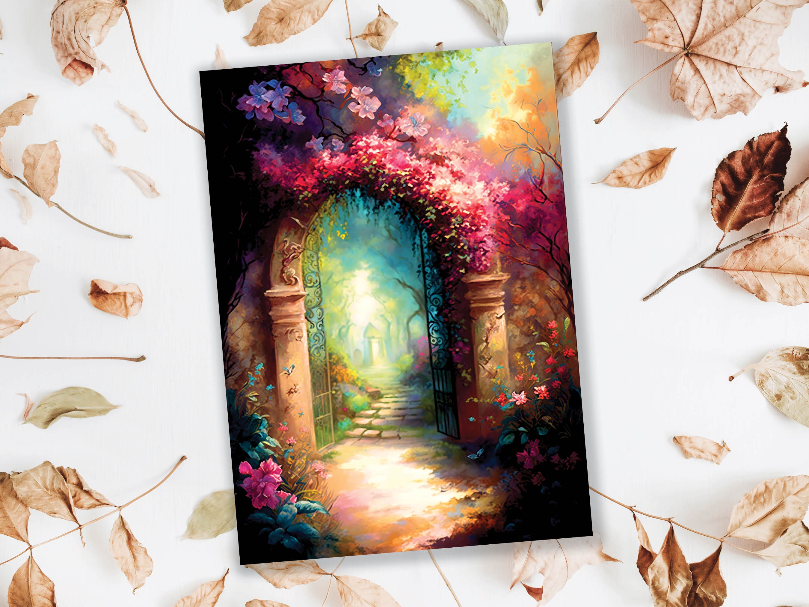 Secret Garden Card Whimsical Beautiful Thank You Notes For Gardeners New Adventures Safe Travels Beginning Job Life Divorce Greeting Cards - View 6