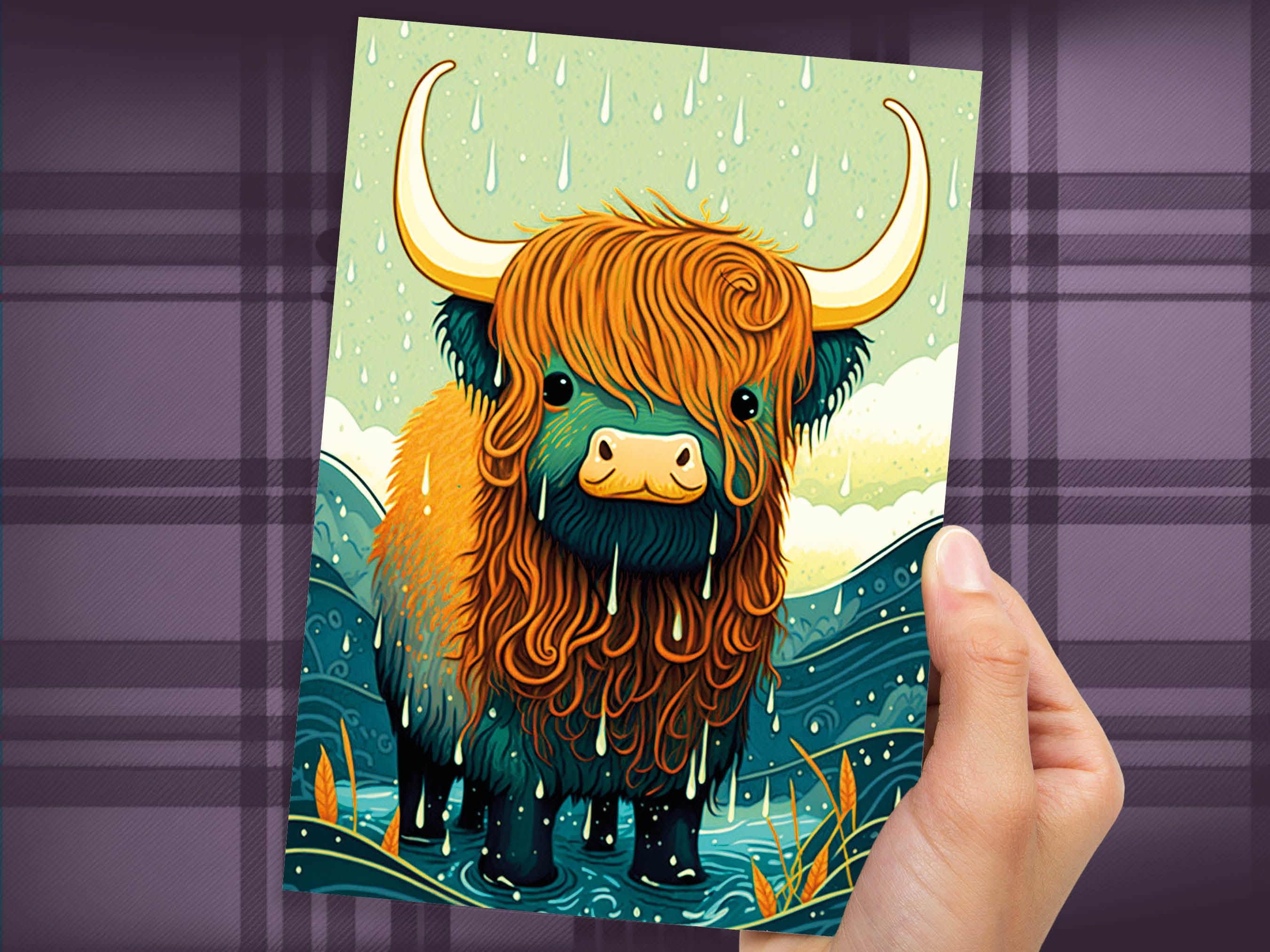 Funny Highland Cow Scottish Weather Greeting Card for Scottish Friends and Cow Lovers Shaggy Highland Coo Birthdays or Any Occasion - View 6