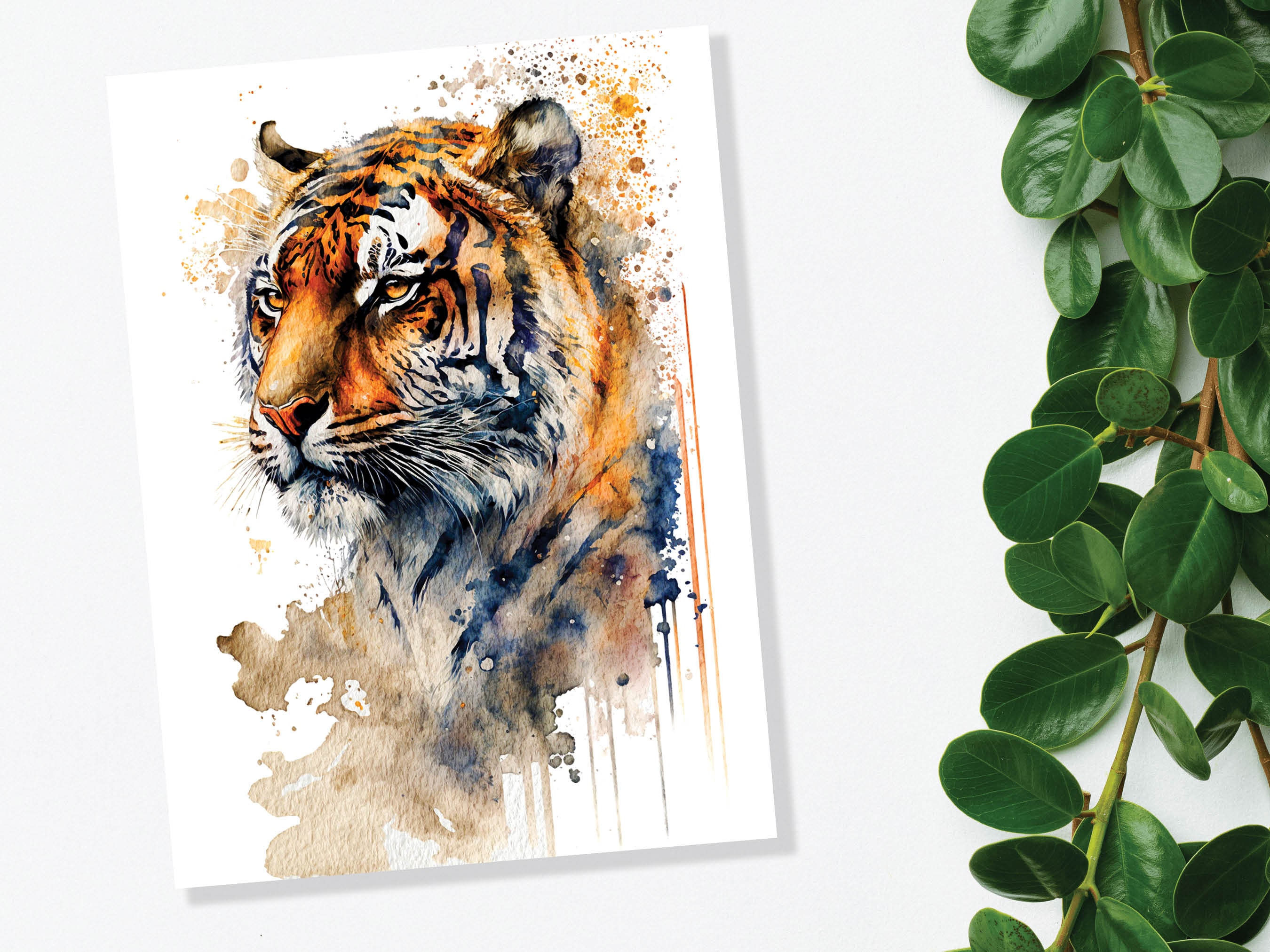 Year of the Tiger Birthday Card Big Cat Notelets Wild Animal Art Thinking Of You Happy Birthday Watercolour Painting Greeting Cards - View 9