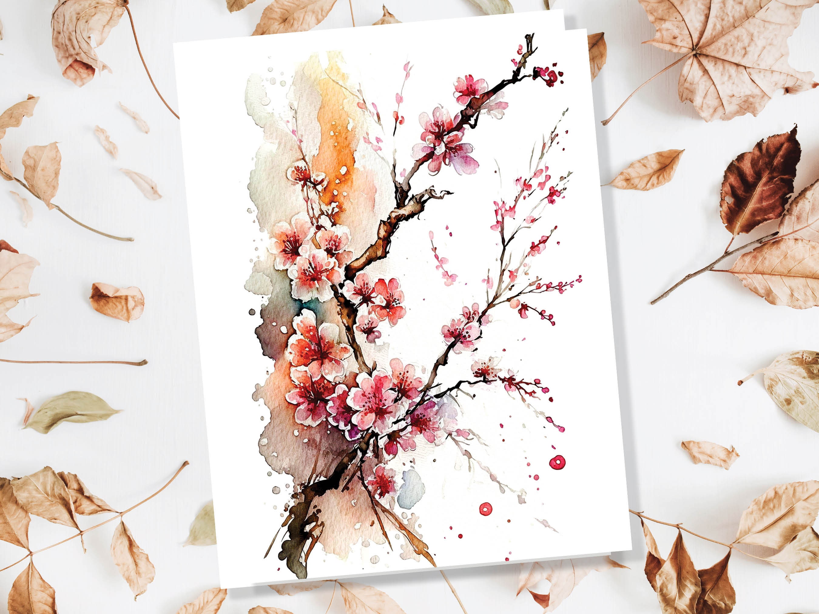 Japanese Cherry Blossom Card Pink Floral Flowers Mothering Sunday Happy Mothers Day Cards from Daughter Mum Birthday Cards BFF Greeting Card - View 6