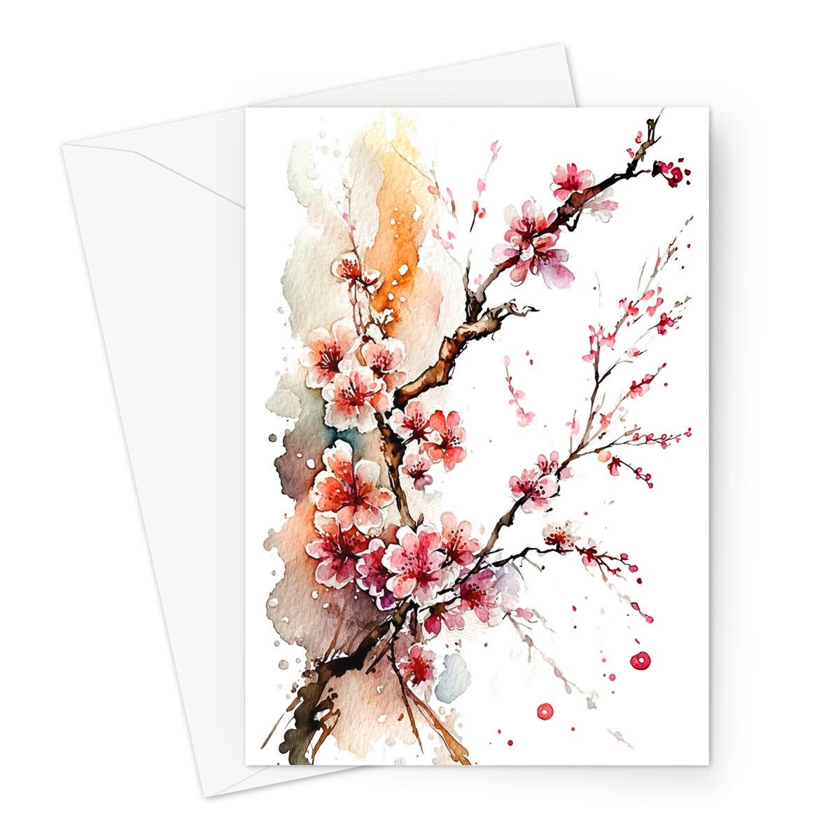 Japanese Cherry Blossom Card Pink Floral Flowers Mothering Sunday Happy Mothers Day Cards from Daughter Mum Birthday Cards BFF Greeting Card - View 2