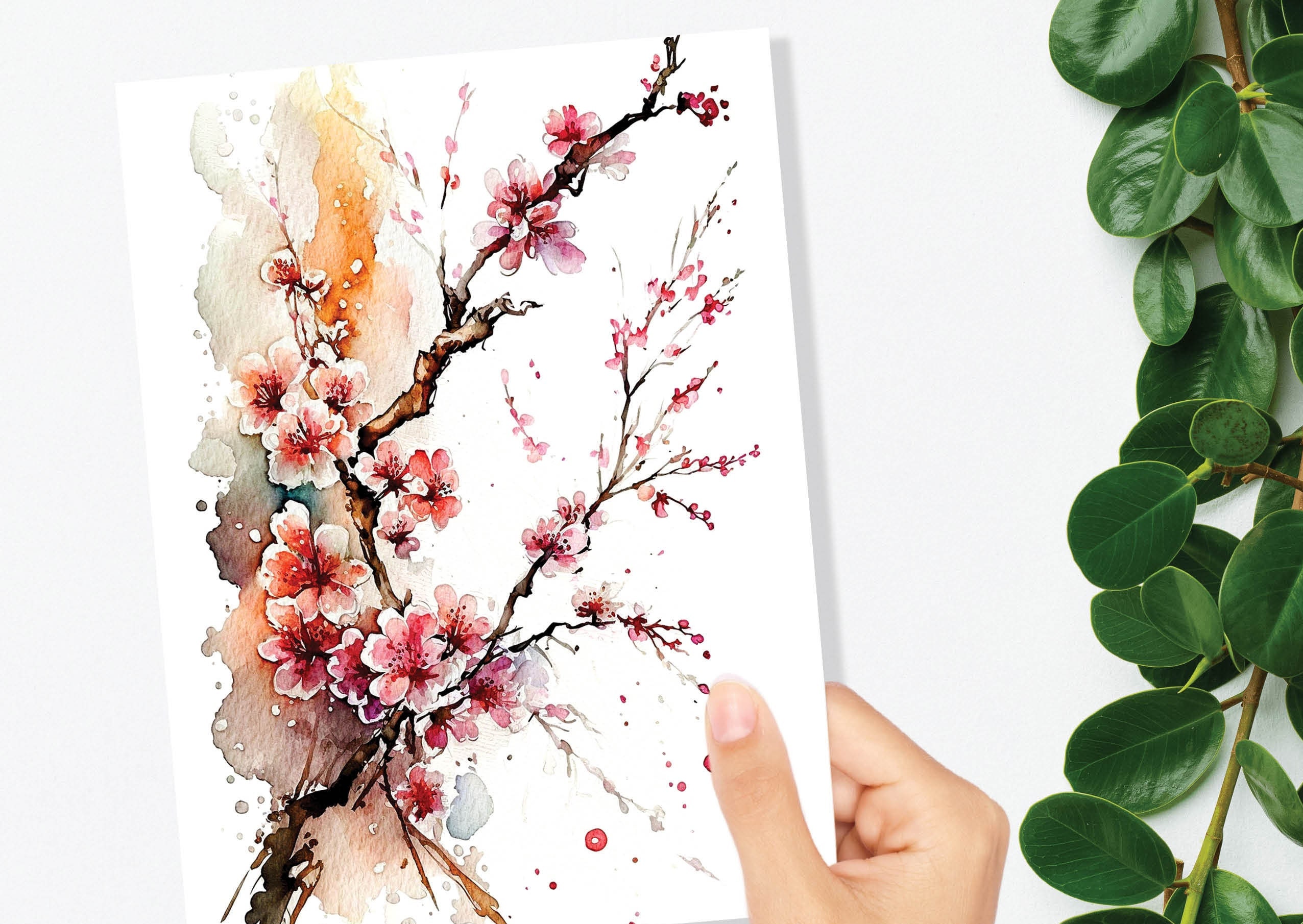 Japanese Cherry Blossom Card Pink Floral Flowers Mothering Sunday Happy Mothers Day Cards from Daughter Mum Birthday Cards BFF Greeting Card - View 9