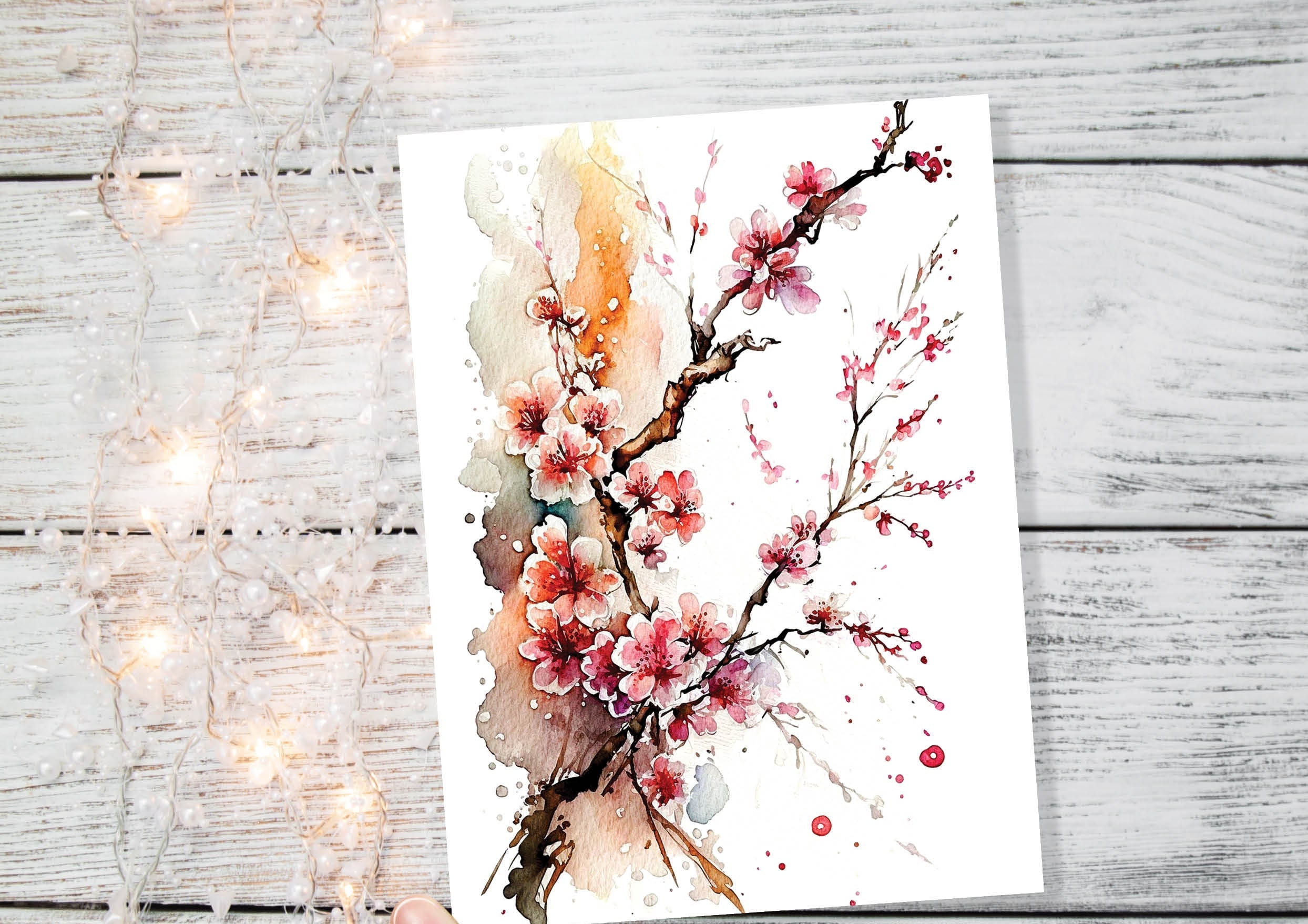 Japanese Cherry Blossom Card Pink Floral Flowers Mothering Sunday Happy Mothers Day Cards from Daughter Mum Birthday Cards BFF Greeting Card - View 4