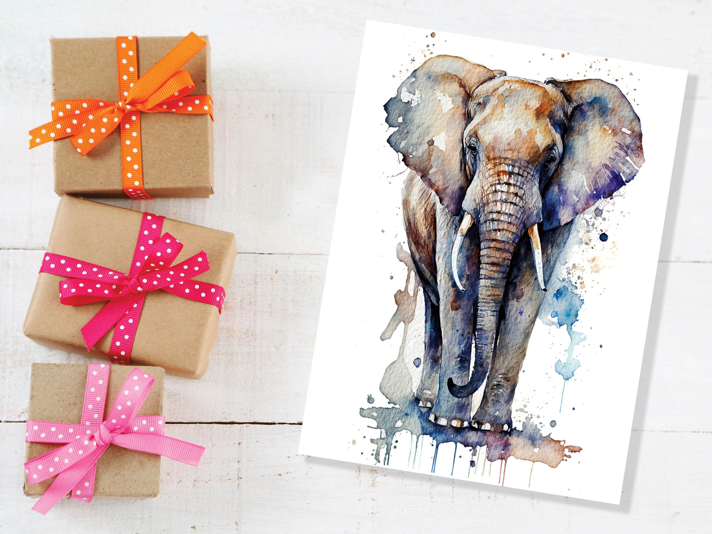 Elephant Greeting Card Watercolour Art Birthday Cards Never Forget Encouraging Good Luck Support Sympathy Alzheimers Dementia Remembrance - View 4