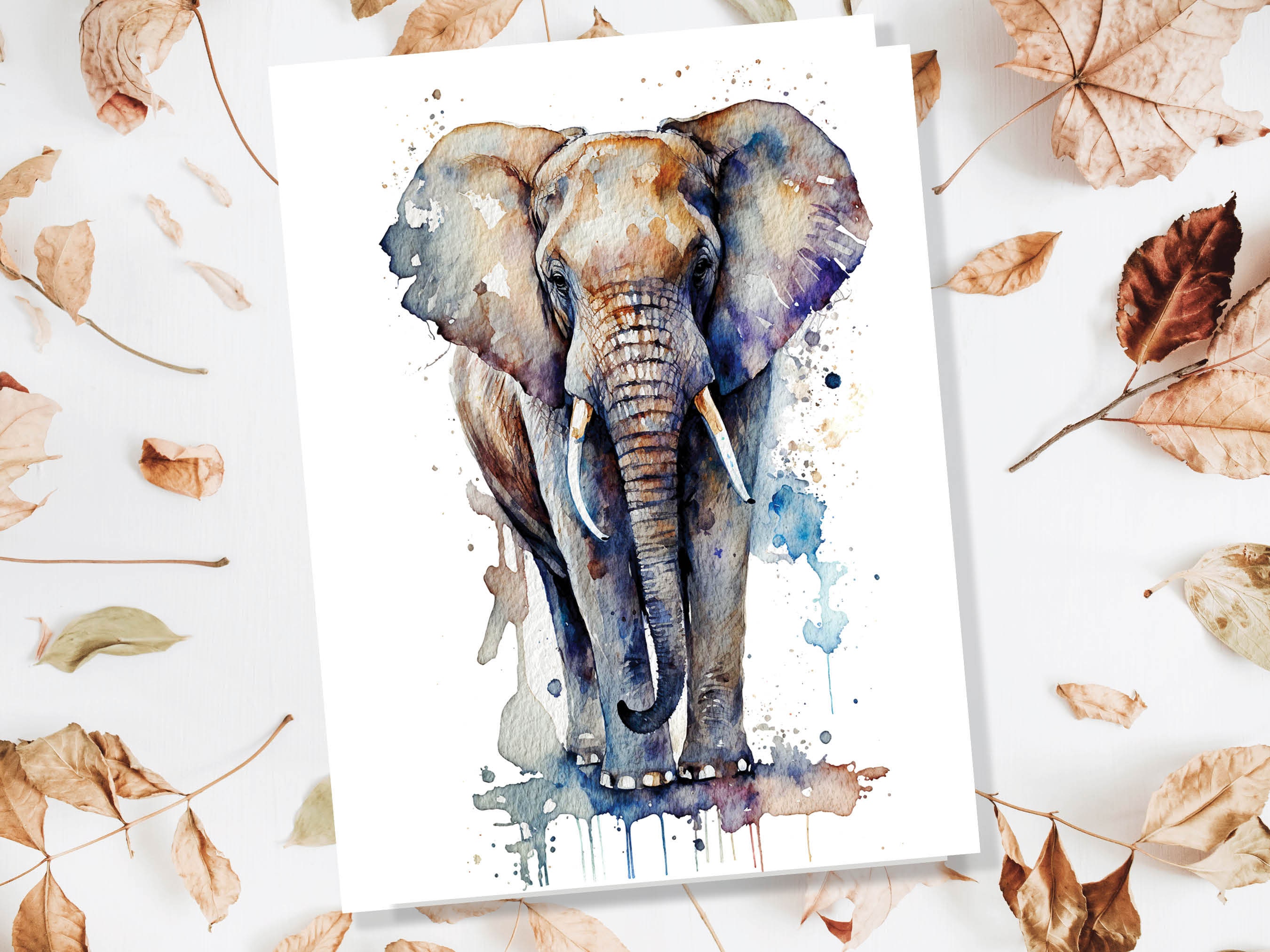 Elephant Greeting Card Watercolour Art Birthday Cards Never Forget Encouraging Good Luck Support Sympathy Alzheimers Dementia Remembrance - View 5