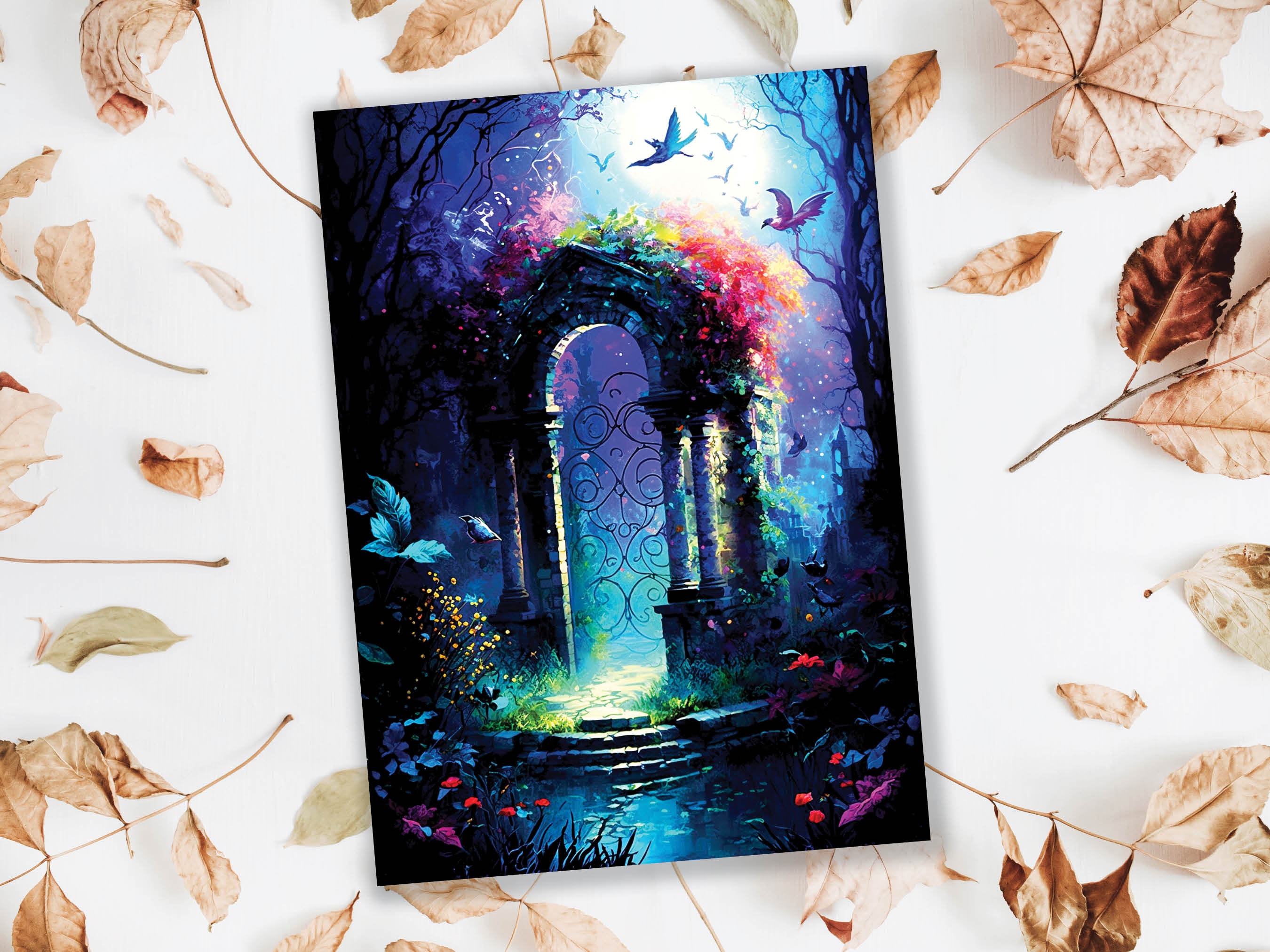 Secret Fairy Garden Greeting Card Magical Enchanting Fairytale Midsummer Nights Dream Enchanted Doorway New Adventure Cards Summer Notes - View 6