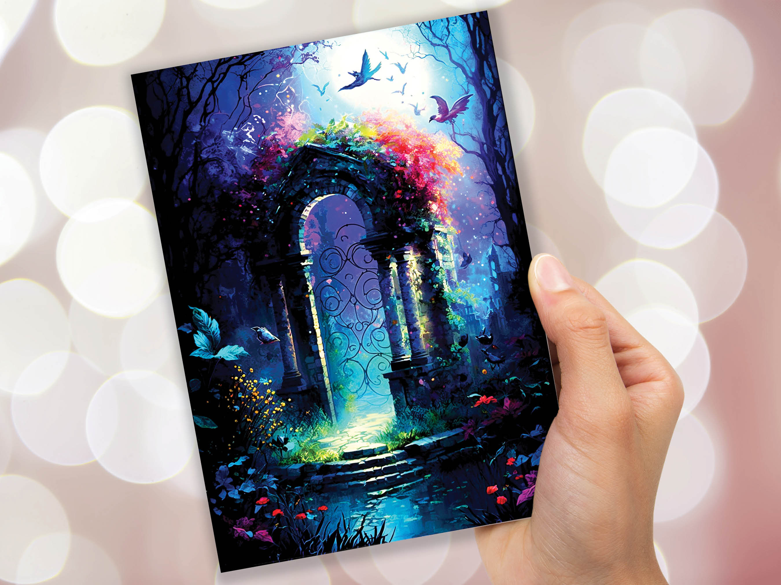Secret Fairy Garden Greeting Card Magical Enchanting Fairytale Midsummer Nights Dream Enchanted Doorway New Adventure Cards Summer Notes - View 7