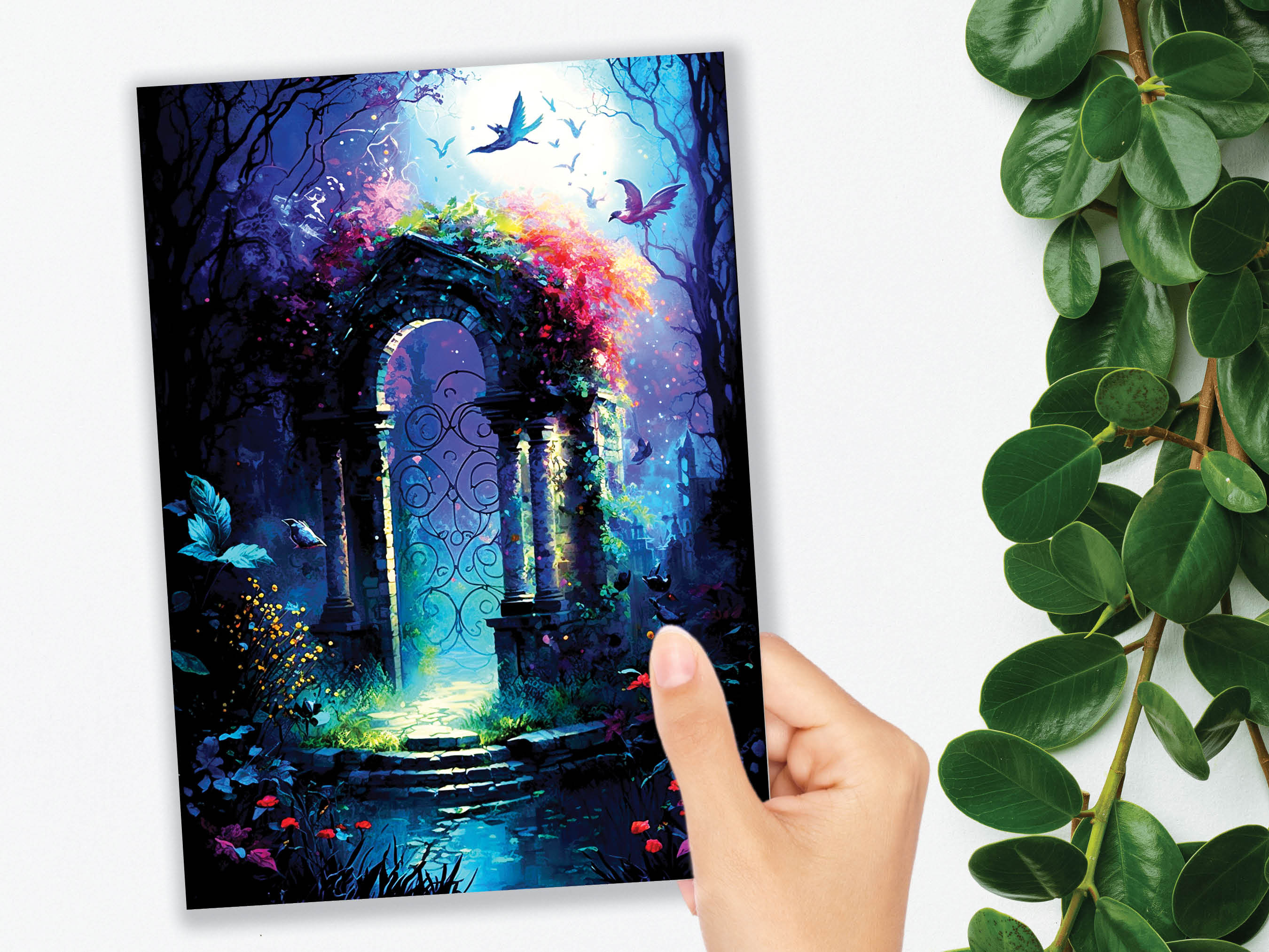 Secret Fairy Garden Greeting Card Magical Enchanting Fairytale Midsummer Nights Dream Enchanted Doorway New Adventure Cards Summer Notes - View 9