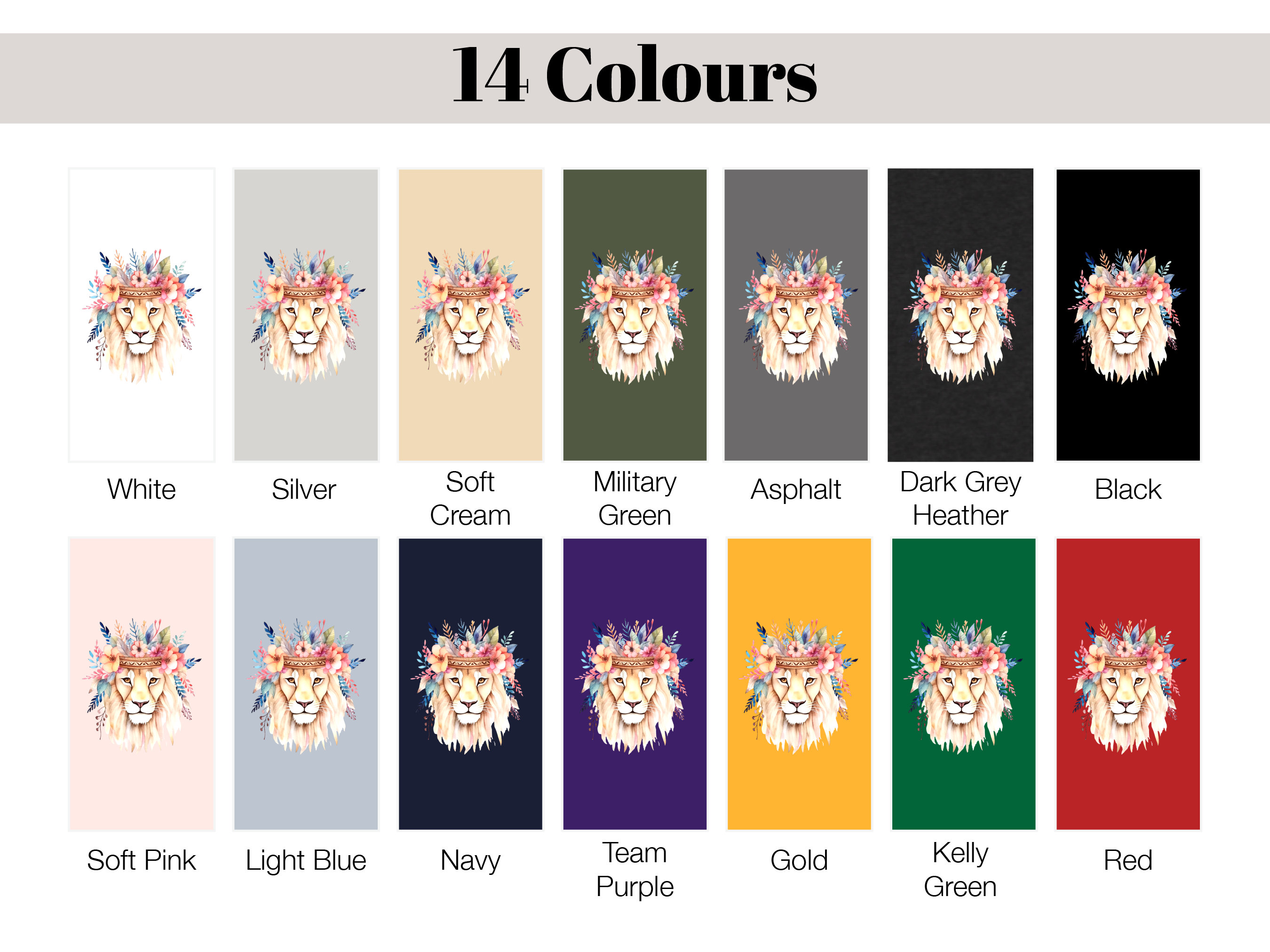 Boho Lion Shirt with Flower Crown Leo Floral Headdress Watercolour T-Shirt Boho Style Feminine Modern Bohemian Tee King of the Jungle Animal - View 10