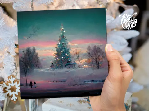 Pastel Christmas Card – Teal Twilight - View 6