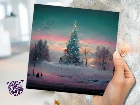 Pastel Christmas Card – Teal Twilight