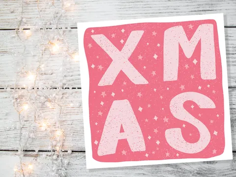 Pink Xmas Lettering Card - View 4
