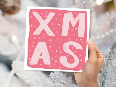 Pink Xmas Lettering Card - View 7