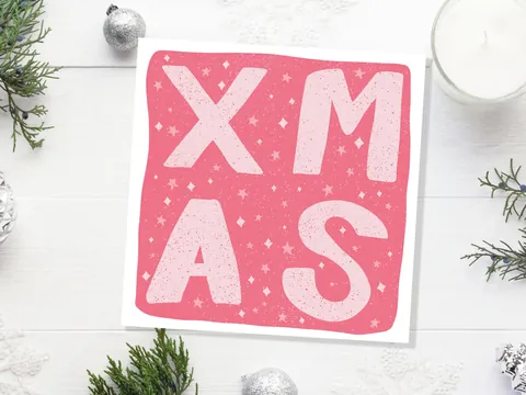 Pink Xmas Lettering Card - View 9