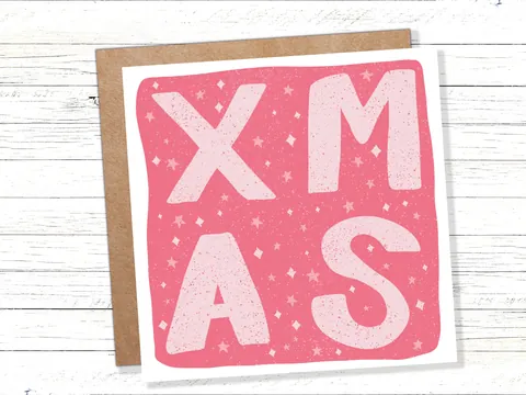 Pink Xmas Lettering Card - View 6
