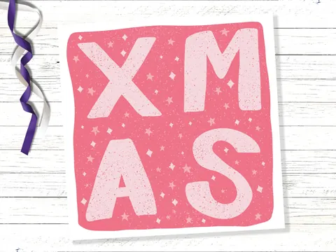 Pink Xmas Lettering Card - View 8