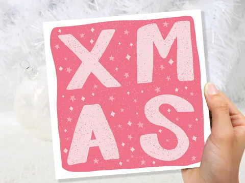 Pink Xmas Lettering Card - View 10