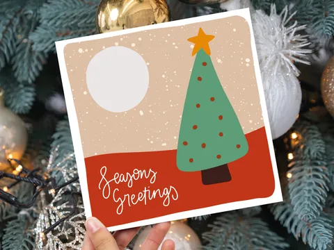 Christmas Tree Card – Orange and Green - View 4
