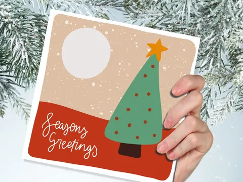 Christmas Tree Card – Orange and Green - View 9