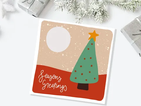 Christmas Tree Card – Orange and Green - View 7