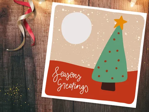 Christmas Tree Card – Orange and Green - View 8