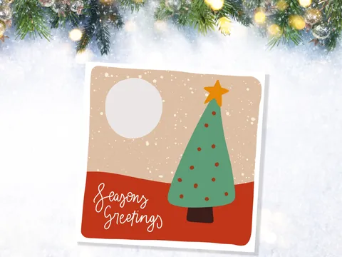 Christmas Tree Card – Orange and Green - View 10