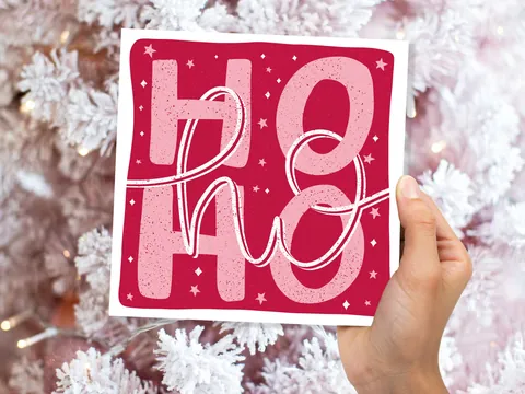 Ho Ho Ho Christmas Lettering Card - View 8