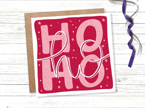Ho Ho Ho Christmas Lettering Card - View 9
