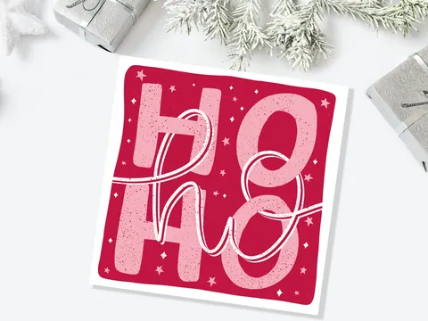 Ho Ho Ho Christmas Lettering Card - View 7