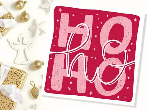 Ho Ho Ho Christmas Lettering Card - View 6