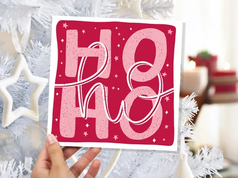 Ho Ho Ho Christmas Lettering Card - View 10