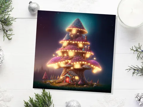 Fairytale Mushroom House Card - View 7