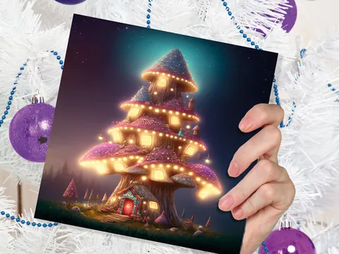 Fairytale Mushroom House Card - View 6