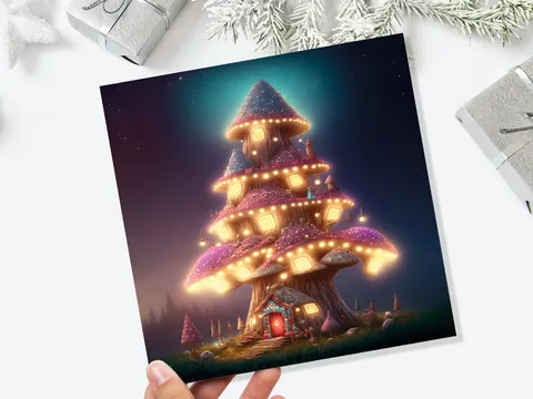 Fairytale Mushroom House Card - View 9