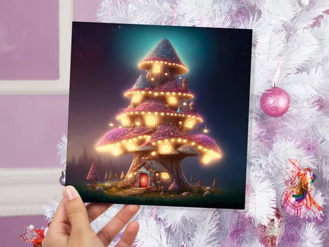 Fairytale Mushroom House Card - View 4